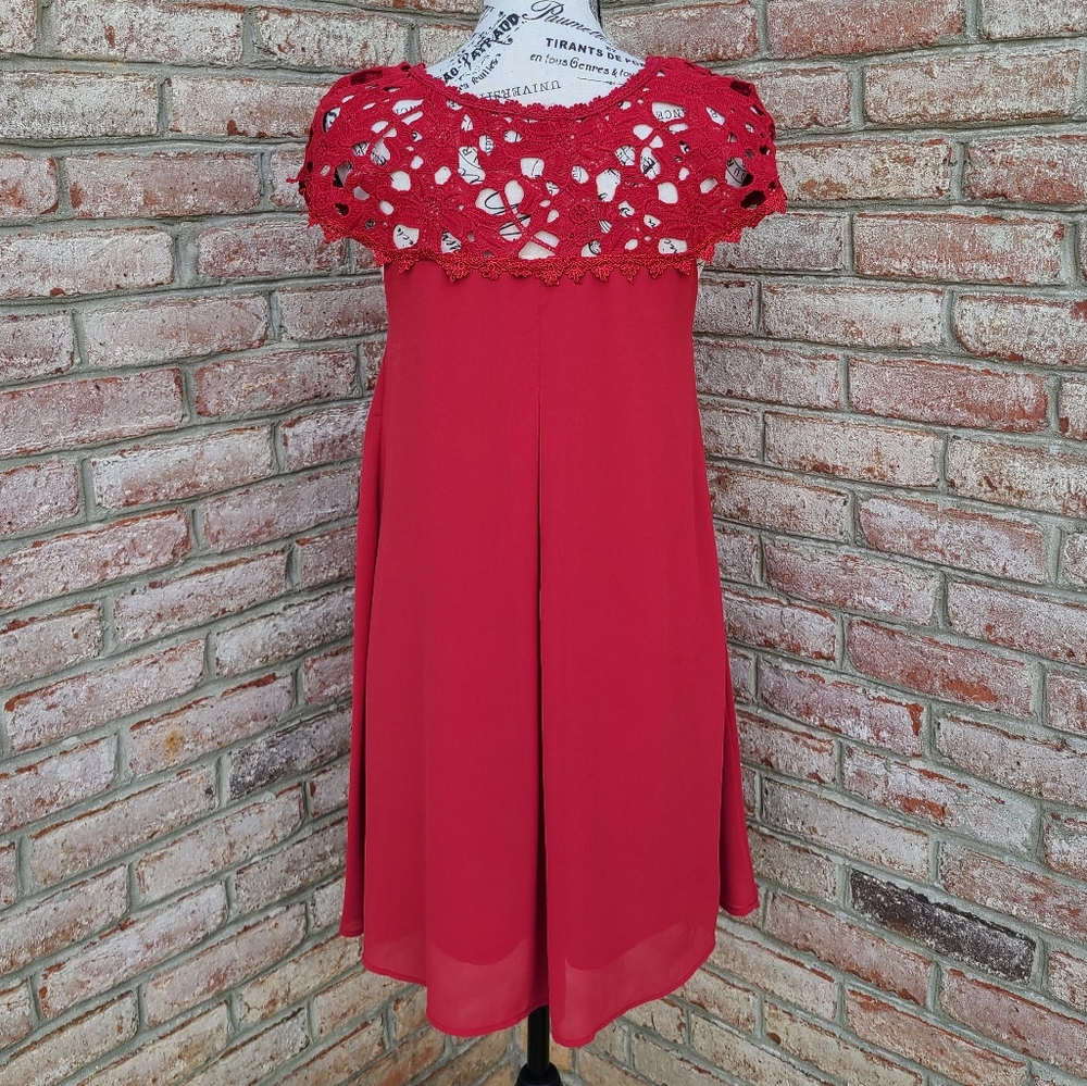 Altar'd State Crochet Swing Shift Dress Pink Small - Picture 2 of 4